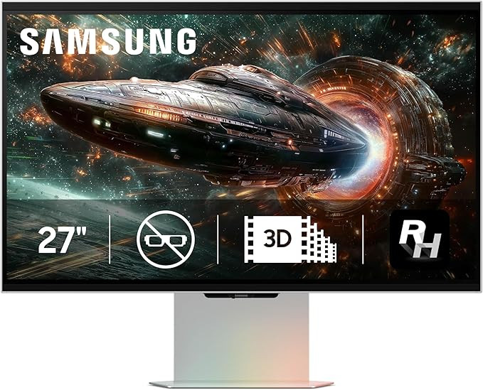 SAMSUNG 27 inch 4K Odyssey 3D Silver Gaming Monitor, 1 ms, 165 Hz, Spatial Audio, AI 3D Video Con... | Amazon (CA)