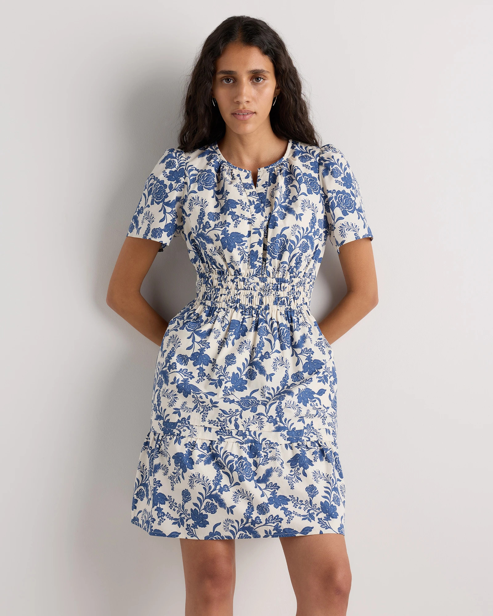 100% Organic Cotton Poplin Tiered Mini Dress | Quince