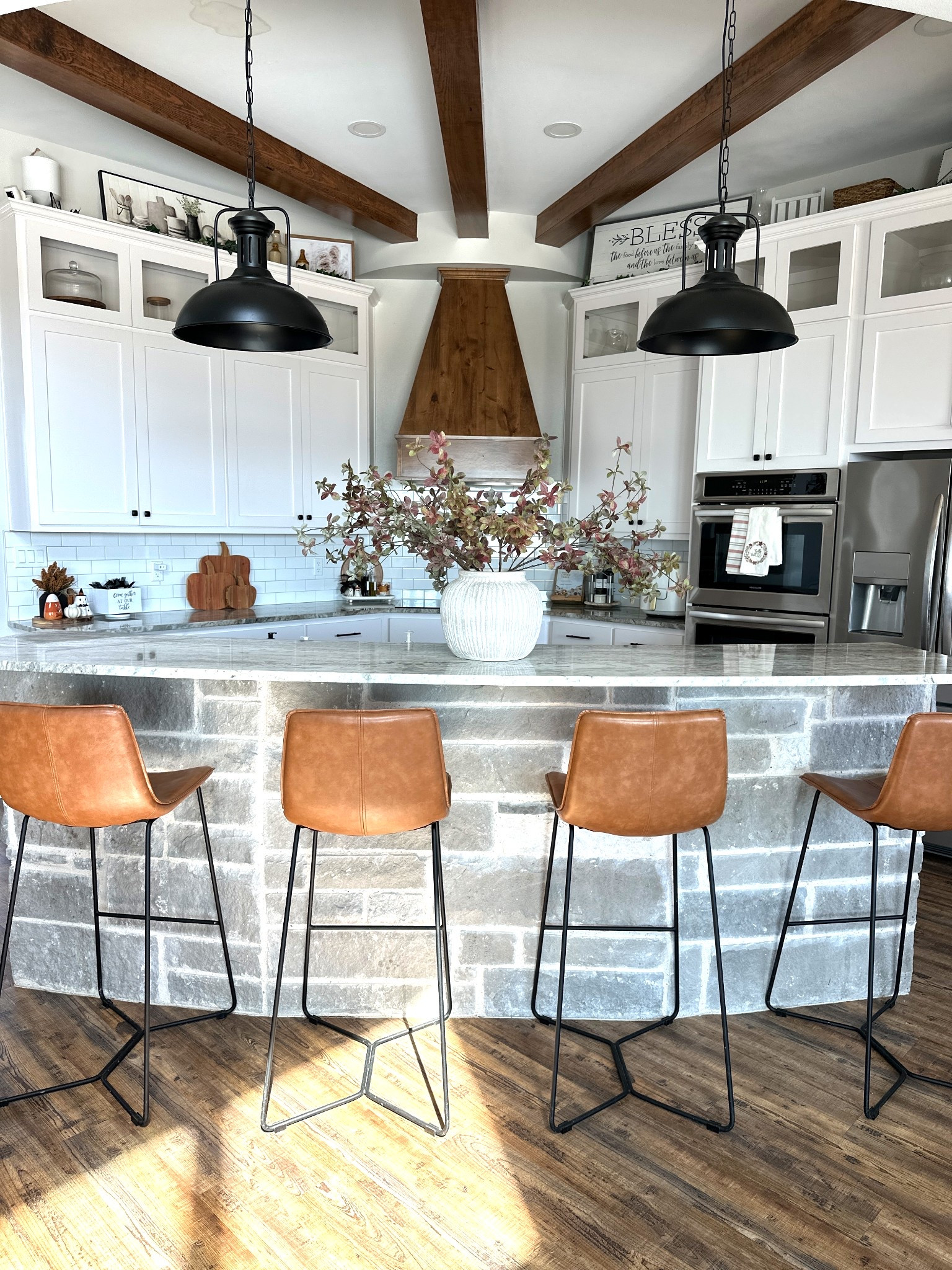 Farmhouse Kitchen Fall Vibes! 🍂 …. Loving this white vase and floral arrangement in my home. 



#LTKSeasonal #LTKFindsUnder100 #LTKHome