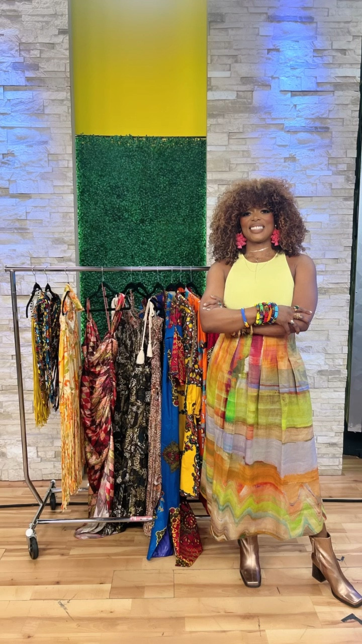 Tv Segment look, this was so fun to style as we’re told not to wear prints when going on camera/ the telly  but I bypassed my way styling a solid bright sleeveless top with a high waisted printed skirt with pockets & viola!! Suggest nipple covers with this top as it hinders nothing showing everything!🍈🍈😂

#LTKstyletip #LTKVideo #LTKSeasonal