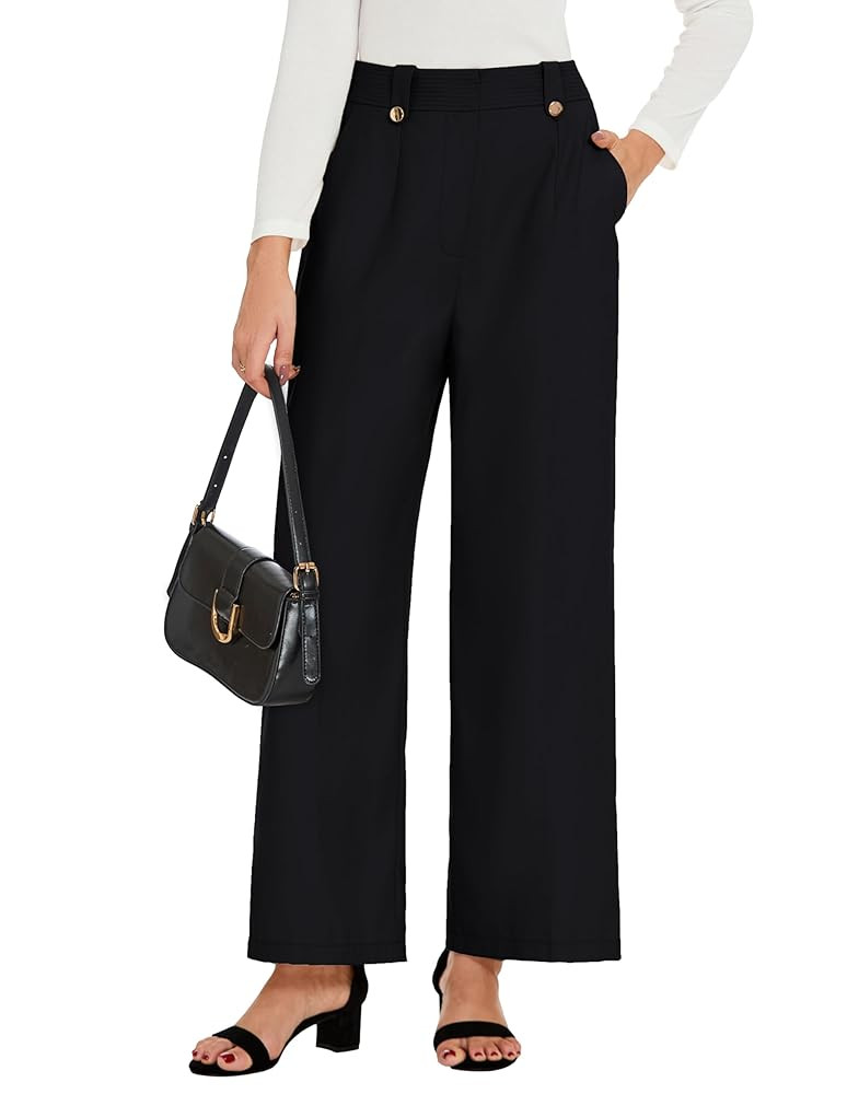 GRACE KARIN Wide Leg Dress Pants for Women 2025 High Waisted Work Pants Business Casual Long Trou... | Amazon (US)