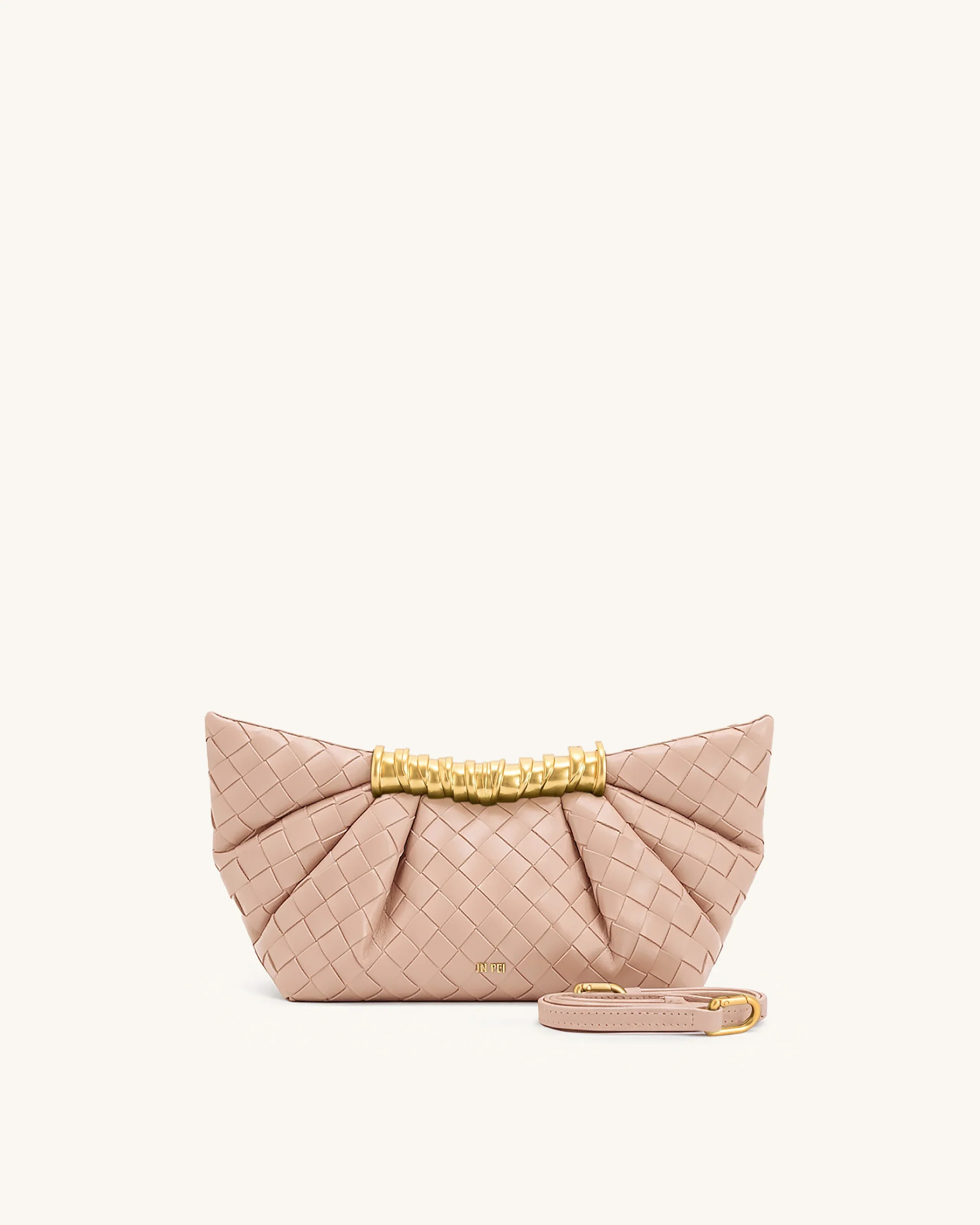 Leia Weave Texture Pleated Clutch - Pink | JW PEI US
