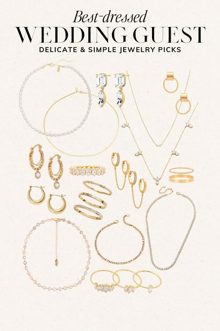 Wedding guest jewelry picks ✨ gold jewelry, dainty jewelry, gold necklace, gold earrings, gold pieces, wedding jewelry, simple jewelry 

#LTKunder50 #LTKwedding #LTKunder100
