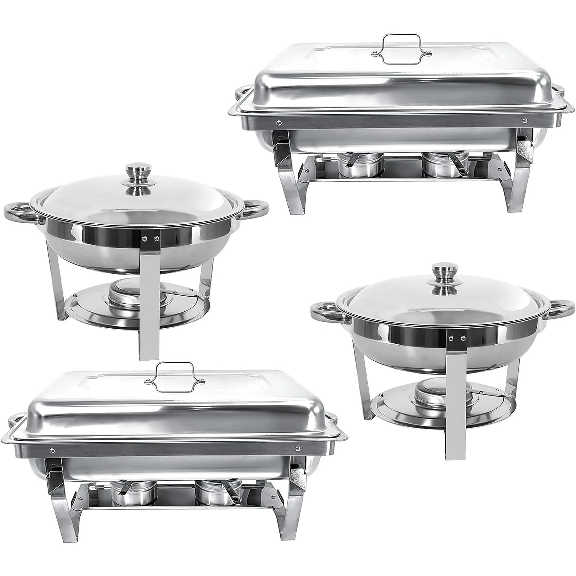 TUOKE Chafing Dish Buffet Set,2 Rectangular Chafers + 2 Round Chafing Dish 5QT | Walmart (US)
