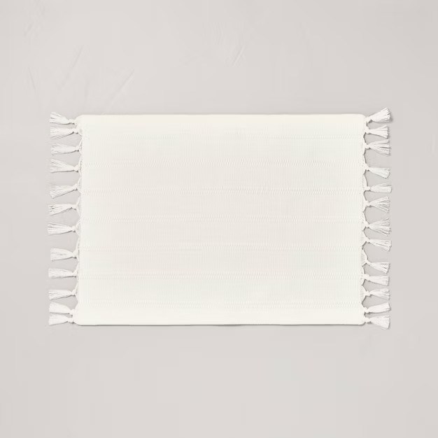 Textured Stripe Tassel Placemat Sour Cream - Hearth & Hand™ with Magnolia | Target