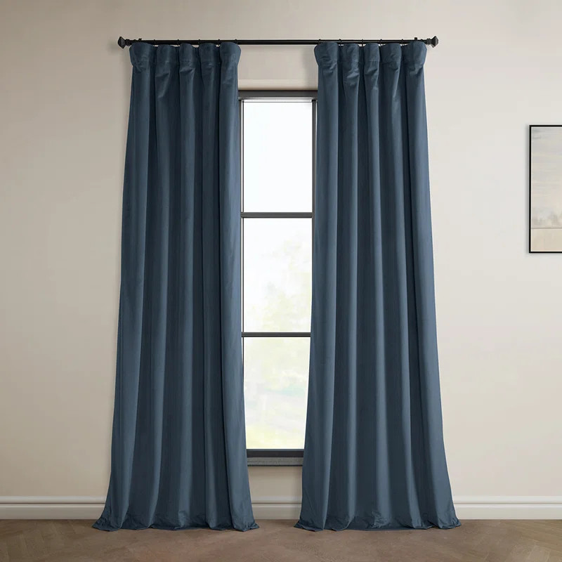 Heritage Plush Velvet Curtains for Bedroom - Room Darkening Curtains for Living Room Window Singl... | Wayfair North America