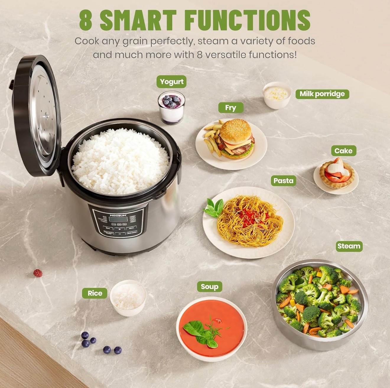 20 Cup Cooked (10 cup uncooked) Rice Cooker with 8 Functions, Healthy Cooking Stainless Steel Pot & Steamer, Removable Inner Cover, Silver #ricecooker #amazon #home #kitchenn

#LTKCyberWeek #LTKGiftGuide #LTKHome