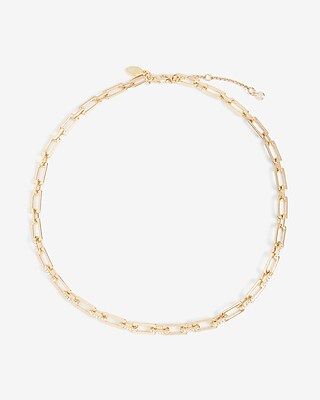 Pave Paperclip Chain Necklace | Express