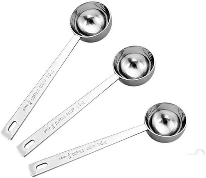 Stainless Steel 1 Tablespoon Measuring Coffee Scoop Spoon, Set of 3 | Amazon (US)