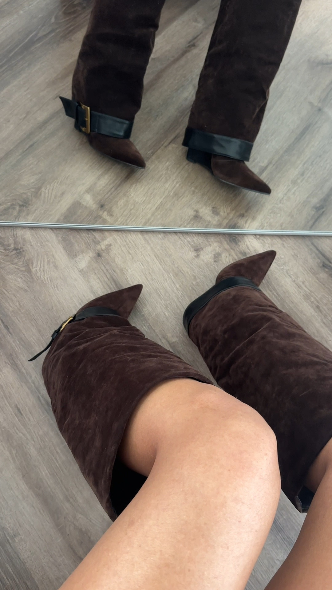  A whole statement boot moment🔥Wearing my true size 8.5 US women. These foldover wedge boots have a hidden side zipper that makes them super easy to put on AND take off. Comfortable, stable, and so easy to strut in. 

#LTKFindsUnder100