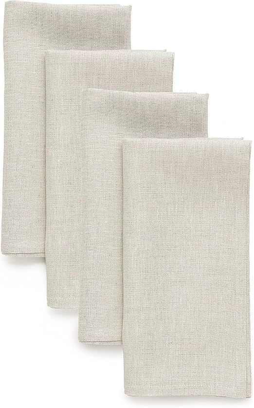 Solino Home Linen Dinner Napkins 20 x 20 Inch – Light Natural Napkins for Fall, Thanksgiving, C... | Amazon (US)