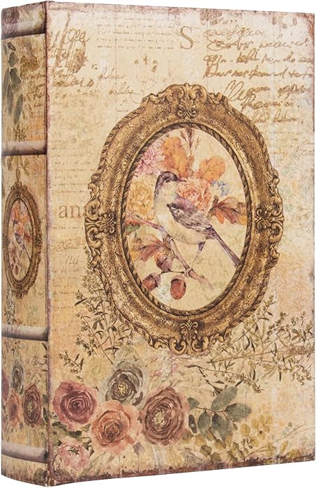 Decorative Vintage Style Fake Book Flowers Pattern Faux Leather Embossed Victorian Book Storage B... | Amazon (US)
