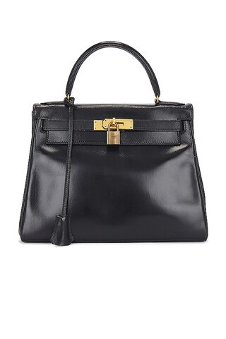 FWRD Renew Hermes Kelly 28 Handbag in Black from Revolve.com | Revolve Clothing (Global)
