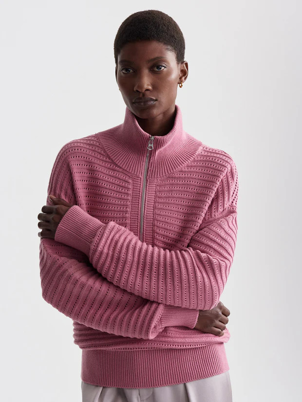 Tara Pointelle Half-Zip Knit7 ReviewsA light layer, the Tara knit is a classic half-zip design, e... | Varley US
