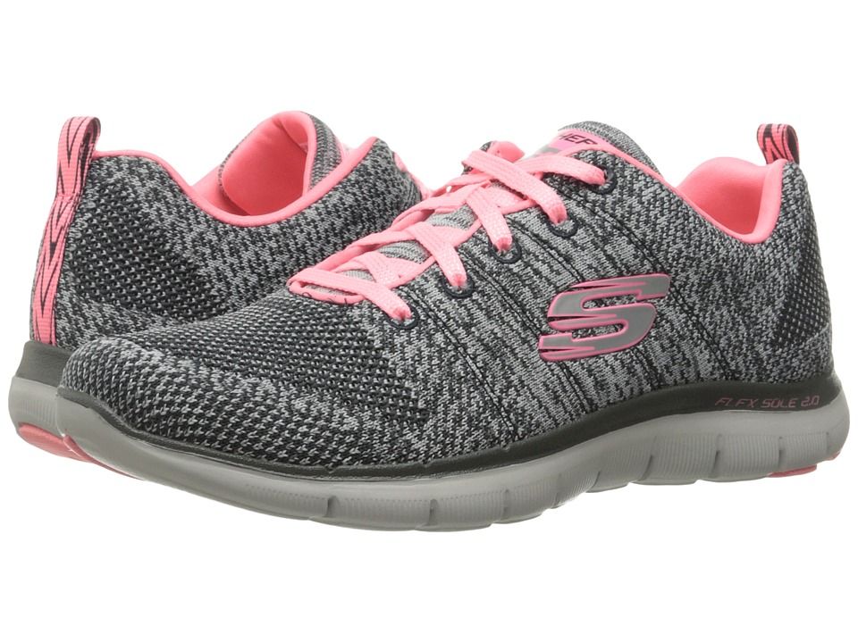 SKECHERS - Flex Appeal 2.0 - High Energy (Charcoal/Gray) Women's  Shoes | Zappos