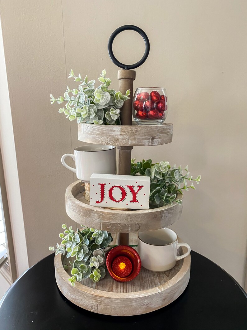 Three-tiered Tray Wood Tiered Tray Kitchen Decor Gift for | Etsy | Etsy (US)