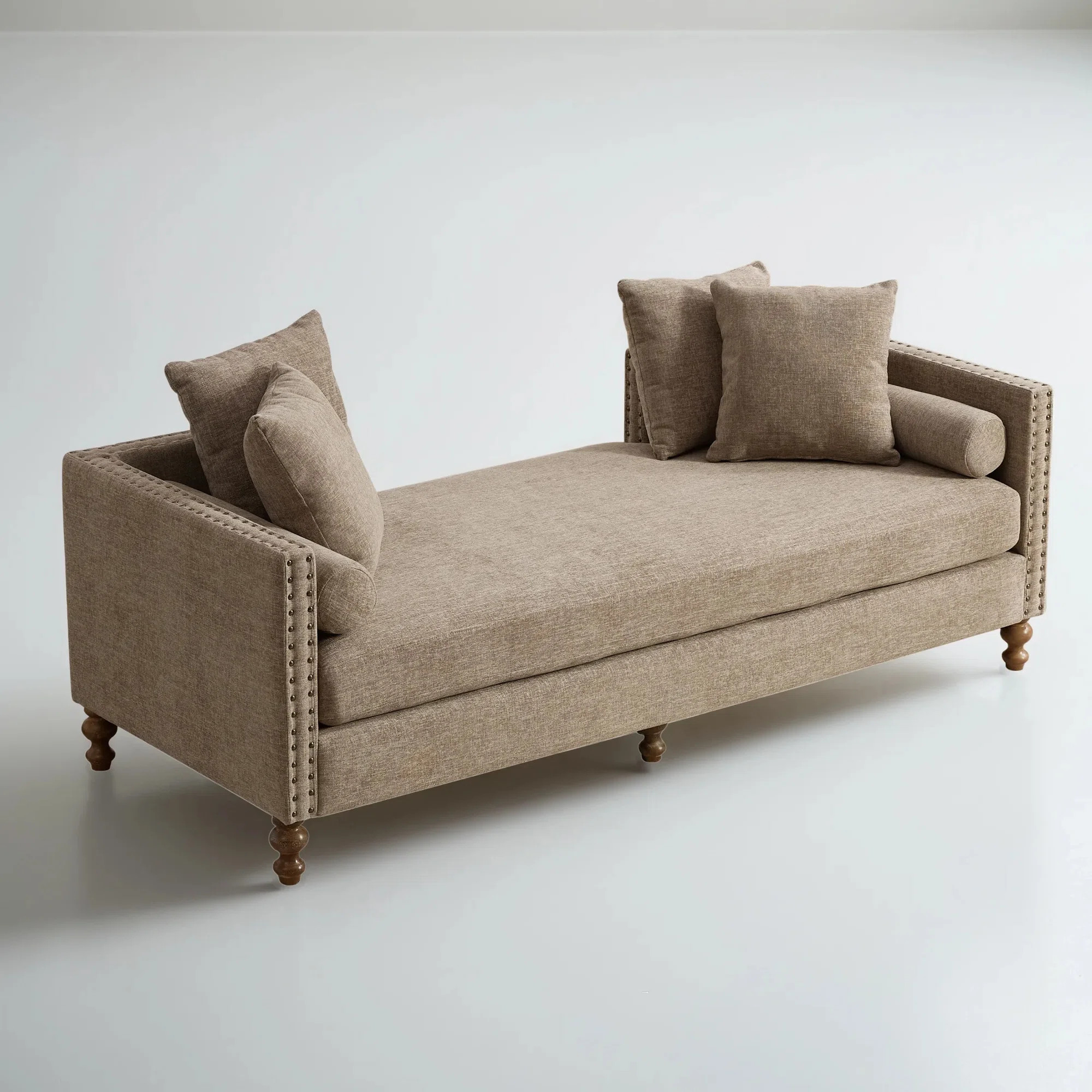 75.2w Upholstered Tufted Chaise Lounge Sofa For Living Room,bed Room With Retro Leg With 4 Accent... | Wayfair North America