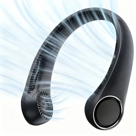Portable Neck Fan, 3 Speeds Hands Free Personal Wearable Bladeless Fan with 3600mAh Rechargeable Battery, Black | Walmart (US)