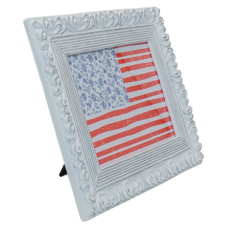 Floral Flag Hanging Sign, Red/White/Blue, 10" x 8", by My Texas House | Walmart (US)