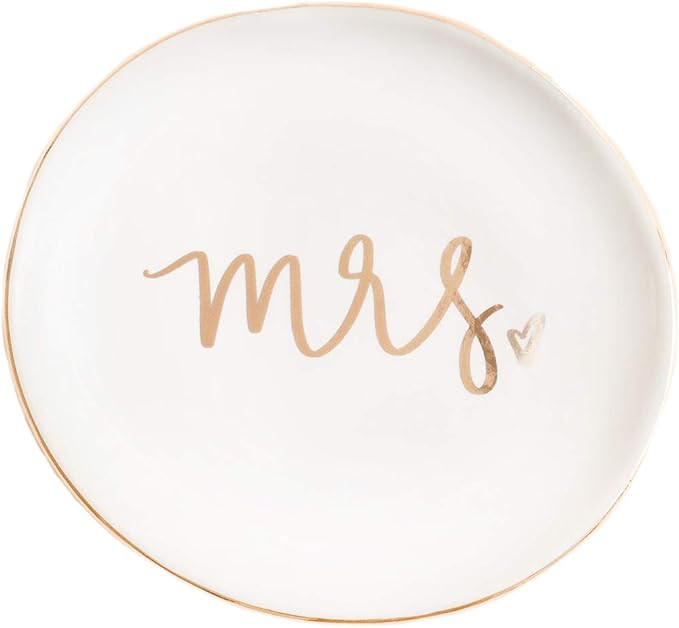 Sweet Water Decor Mrs. Jewelry Dish Tray | Great for Her Engagement Engaged Ring Dish Holder Brid... | Amazon (US)