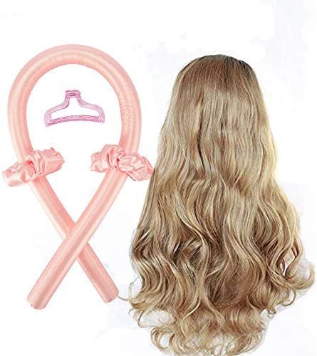 Heatless Curling Rod Headband,No Heat Curls Silk Ribbon Hair Rollers Sleeping Soft Headband Wave ... | Amazon (US)