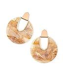 Kendra Scott Diane Statement Earrings for Women, Fashion Jewelry, 14k Rose Gold-Plated, Brown Mother | Amazon (US)