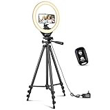 Sensyne 10'' Ring Light with 50'' Extendable Tripod Stand, LED Circle Lights with Phone Holder fo... | Amazon (US)