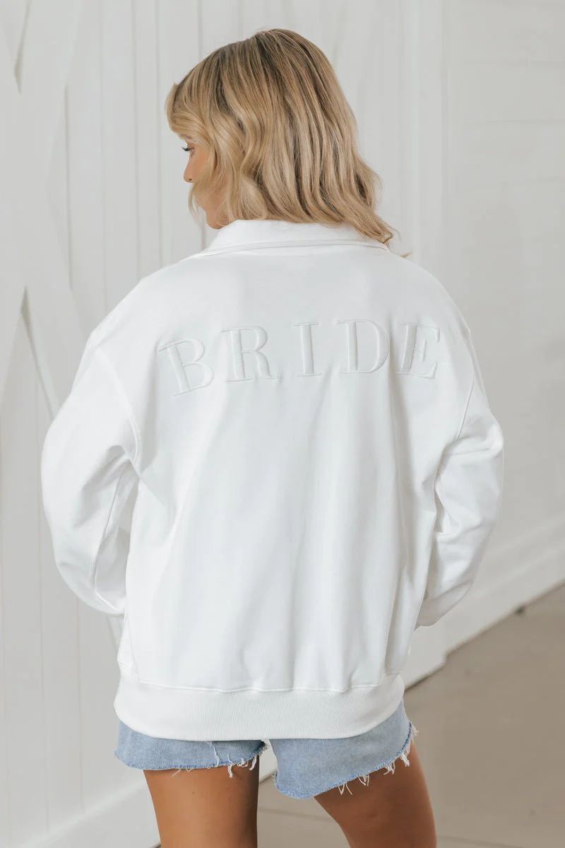 White Half Zip Pullover Sweatshirt | Magnolia Boutique