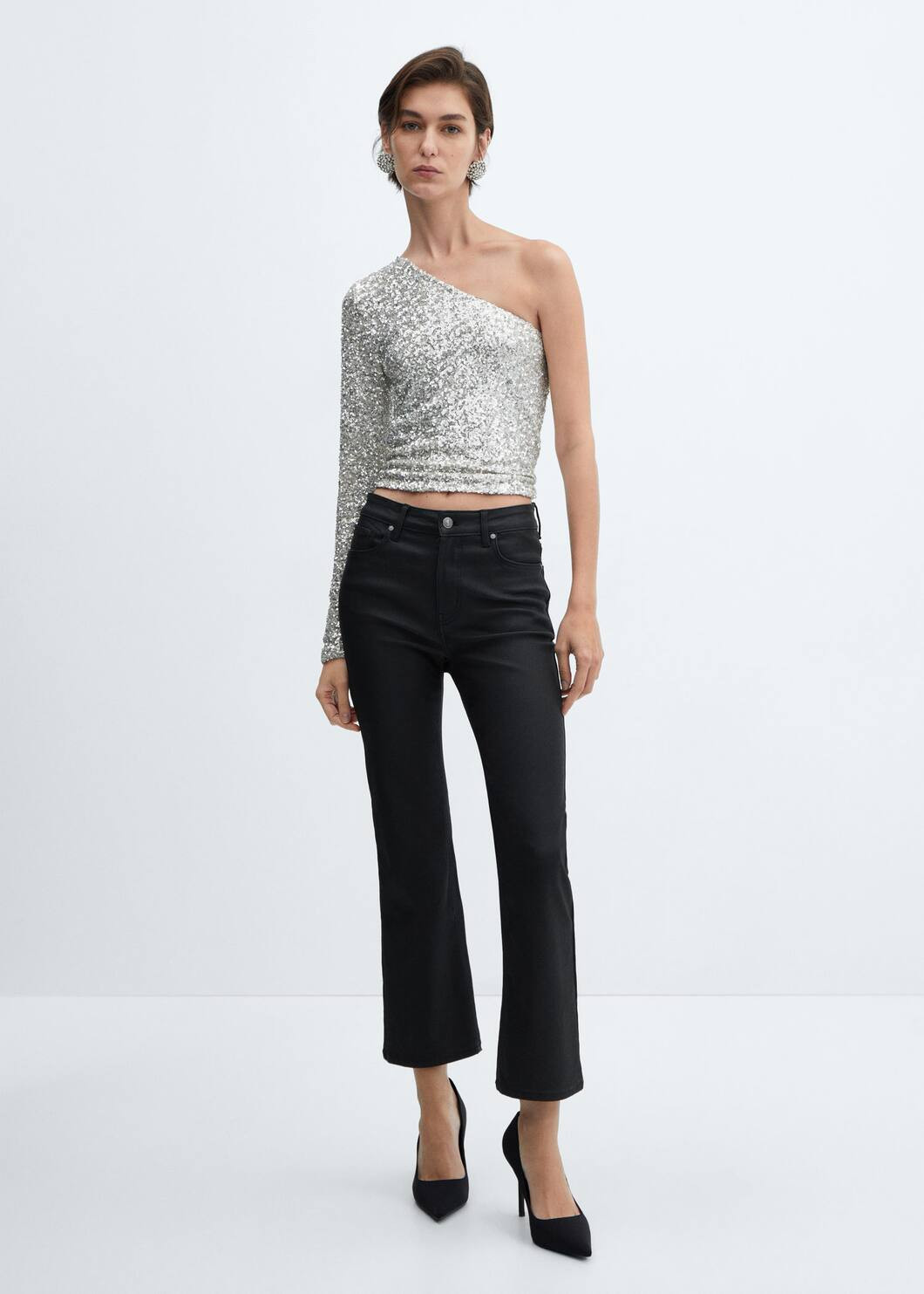 Crop flared jeans | MANGO (US)