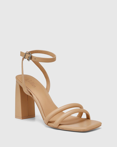Rema Sand Leather Block Heel Sandal | Wittner