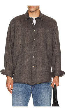 Barbour Tamish Regular Herringbone Shirt in Grey Marl from Revolve.com | Revolve Clothing (Global)