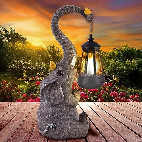ILLUMINEW Solar Outdoor Garden Decor Elephant Statues Lights, Lucky Elephant Unique Mom Birthday ... | Amazon (US)