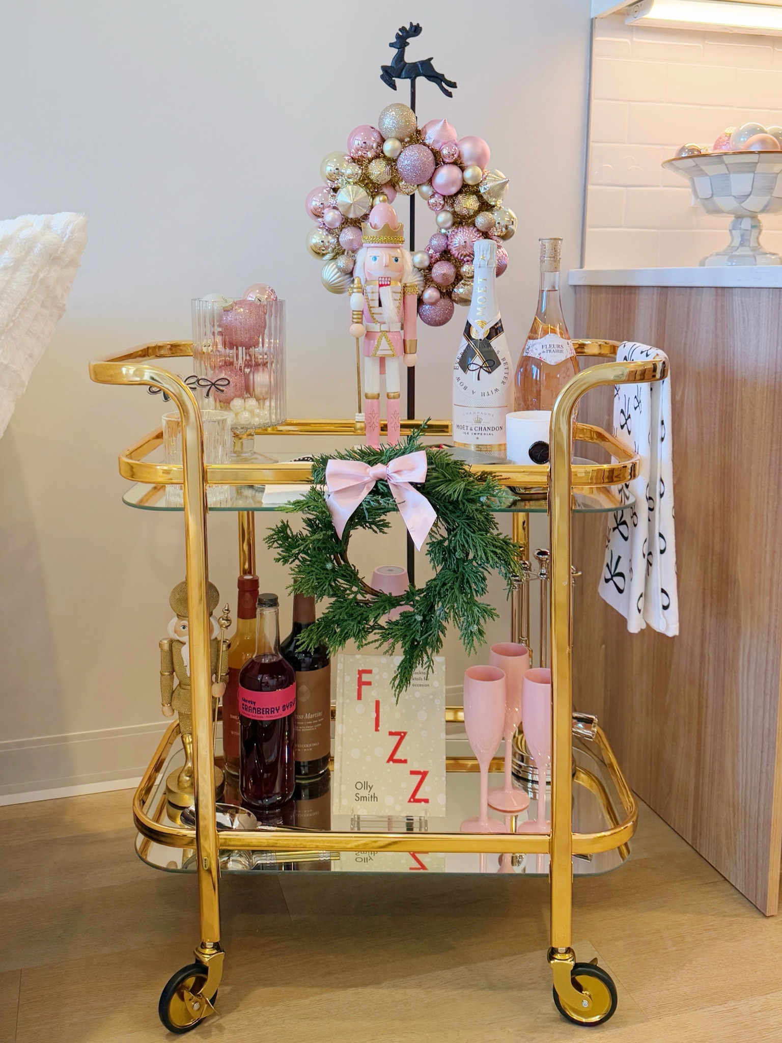 My festive holiday bar cart in my apartment! Linked all items available!🎄🎀🥂

#LTKHoliday #LTKSeasonal #LTKGiftGuide