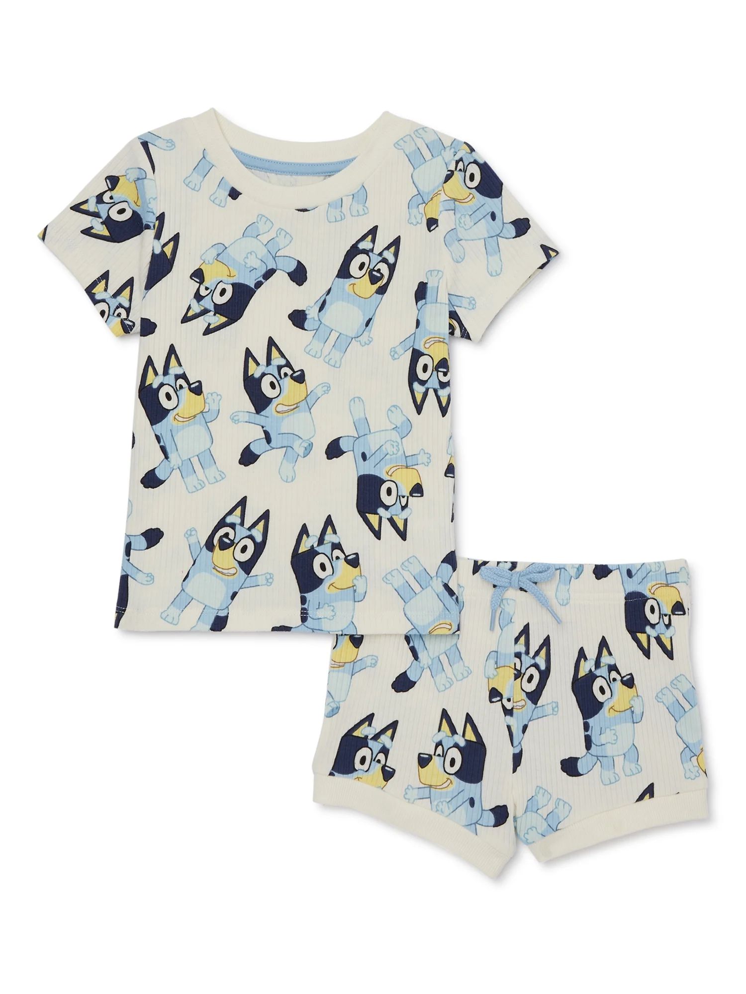 Bluey Toddler Girls Tee and Ribbed Shorts Set, 2-Piece, Sizes 2T-5T | Walmart (US)