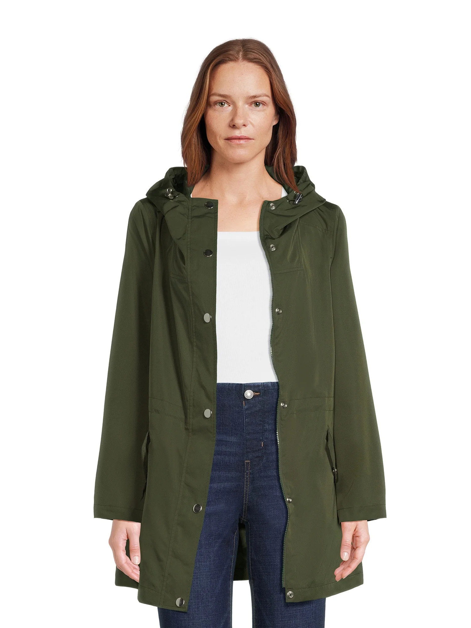 Time and Tru Women's Lightweight Anorak Jacket with Hood, Sizes XS-3X | Walmart (US)