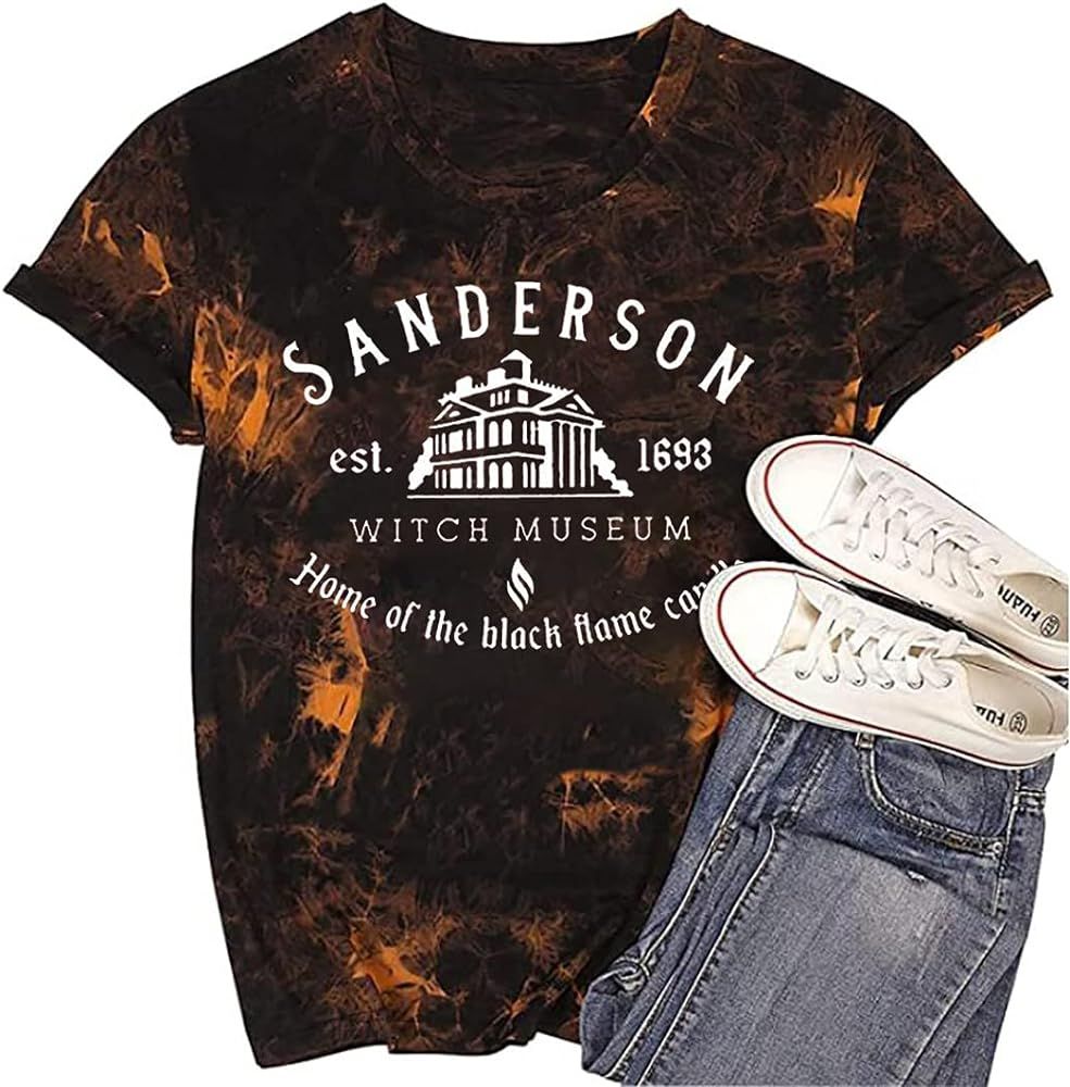 Amazon.com: Women Halloween Sanderson Witch Museum Tie Dye T-Shirt Sanderson Sisters Hocus Pocus Shi | Amazon (US)