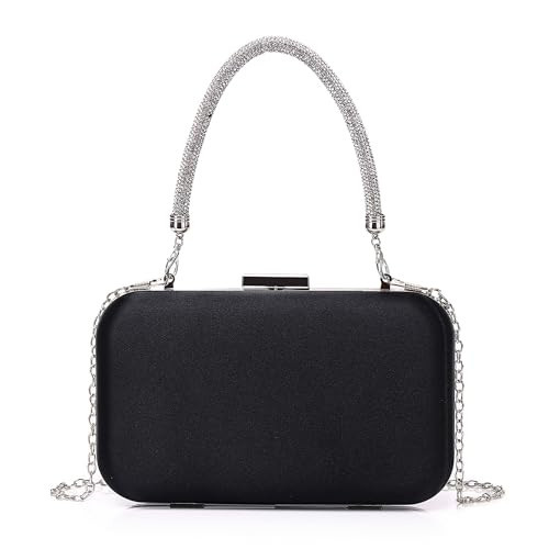 Evening Small Clutch Bag Rhinestone Party Clutches Cocktail Wedding Purse for Women Elegant Formal Handbags With Chain Bride Prom Ladies Purses Black | Amazon (US)