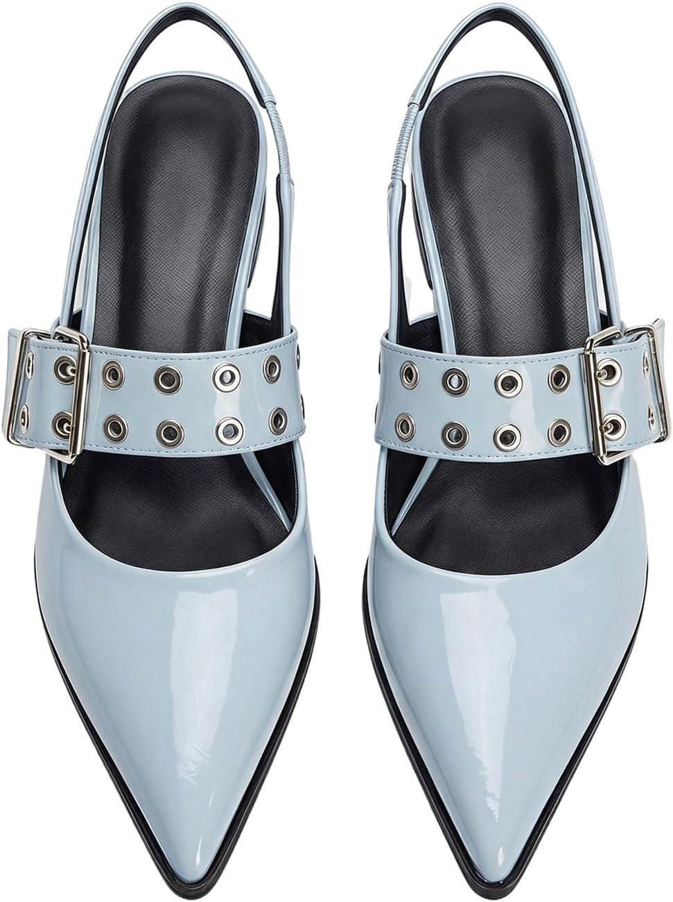 Floerns Women's Buckled Straps Pointed Toe Slingback Flat Ballerina Shoes | Amazon (US)