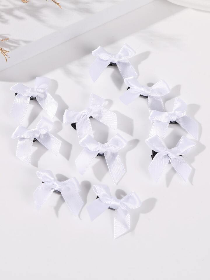 10pcs Ballet Bow Mini Hair Clips | SHEIN