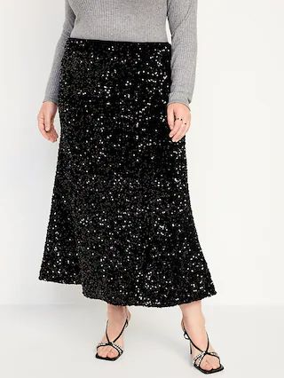 Sequin A-Line Maxi Skirt for Women | Old Navy (US)