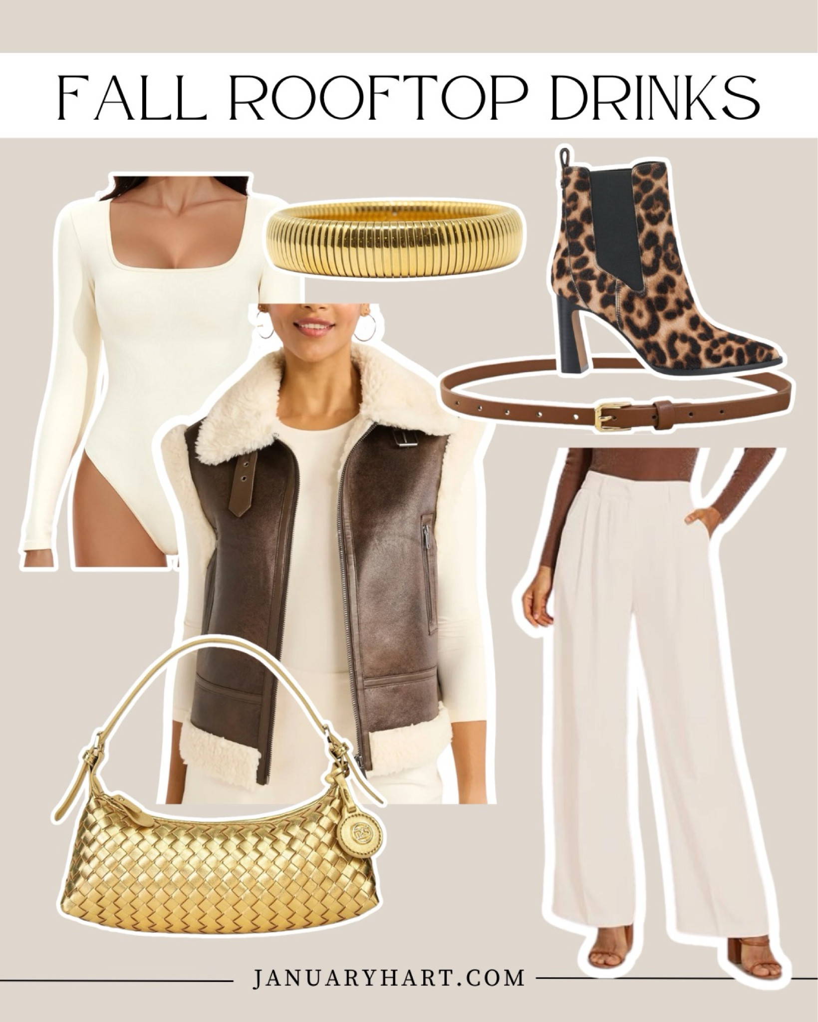 The October Lookbook 🍁

Fall outfit ideas, neutral outfit, leopard boots, long sleeve bodysuit, Sherpa vest 

#LTKOver40 #LTKShoeCrush #LTKStyleTip