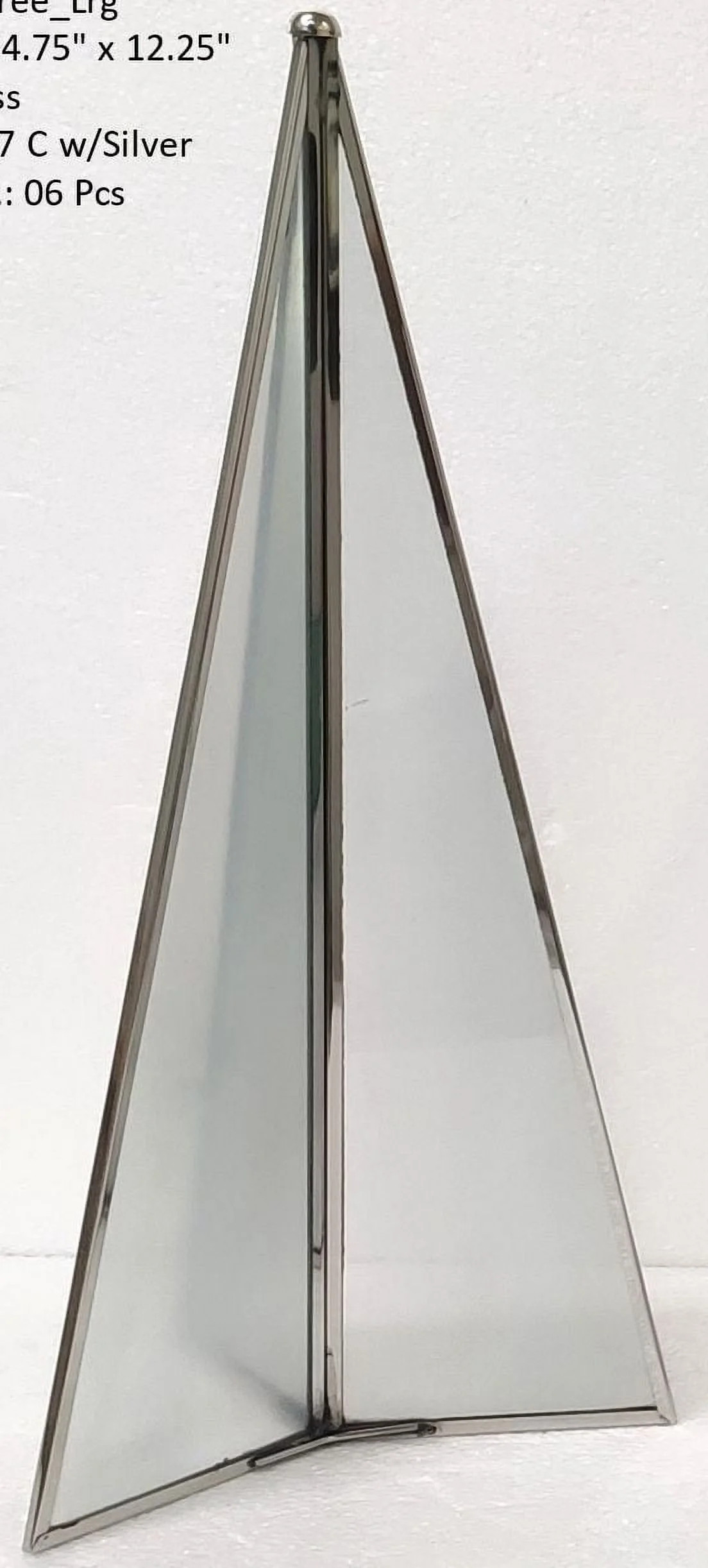 Large Mirrored Glass Christmas Tree Decoration, Silver, 12.25", by Holiday Time | Walmart (US)