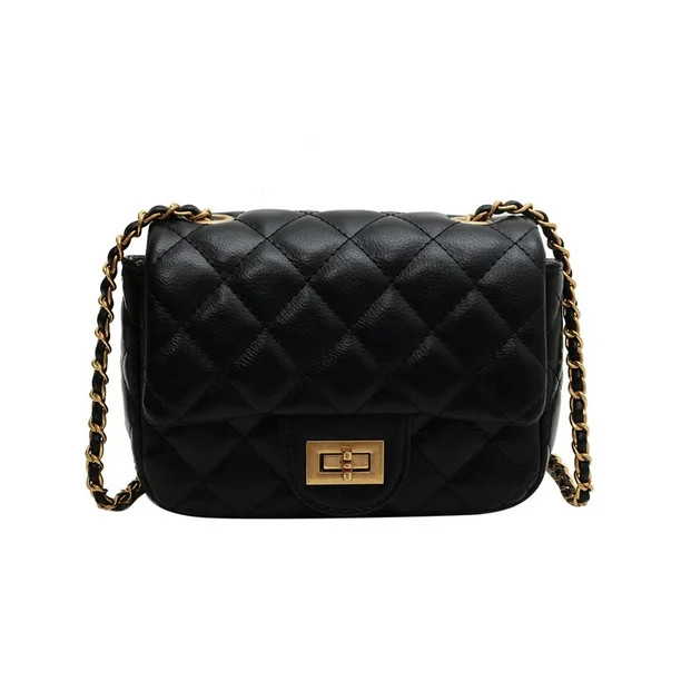 Mostdary Ladies Classic Flap Satchel Women Quilted Chain Crossbody Bags PU Leather Casual Wallet ... | Walmart (US)