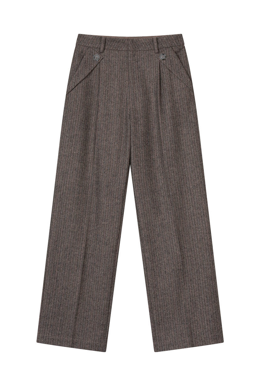 Reign Wool Pants - Brownstone | Petite Studio NYC