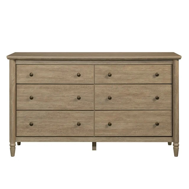 My Texas House Monroe 6-Drawer Dresser, Brushed Oak Finish | Walmart (US)