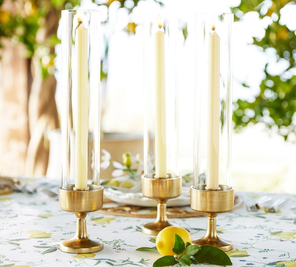 Monique Lhuillier Salerno Hurricane Taper Candleholder | Pottery Barn (US)
