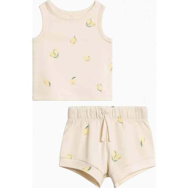 Colored Organics | Organic Tank Top and Short Set Lemon | Organic Cotton (Multicolor, Size 12-18M) | Maisonette | Maisonette