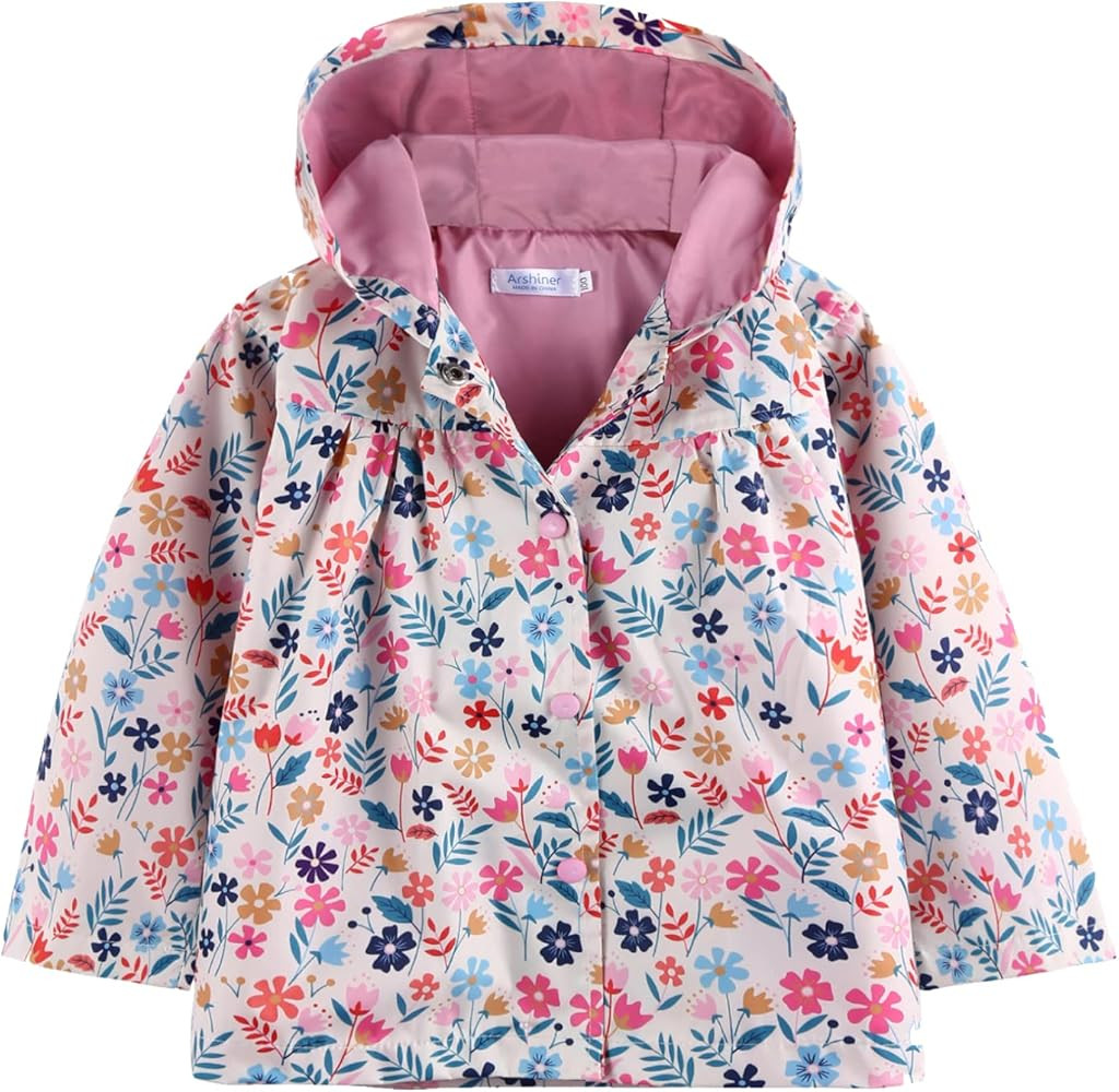 Arshiner Girl Baby Kid Waterproof Hooded Coat Jacket Outwear Raincoat Hoodies | Amazon (US)