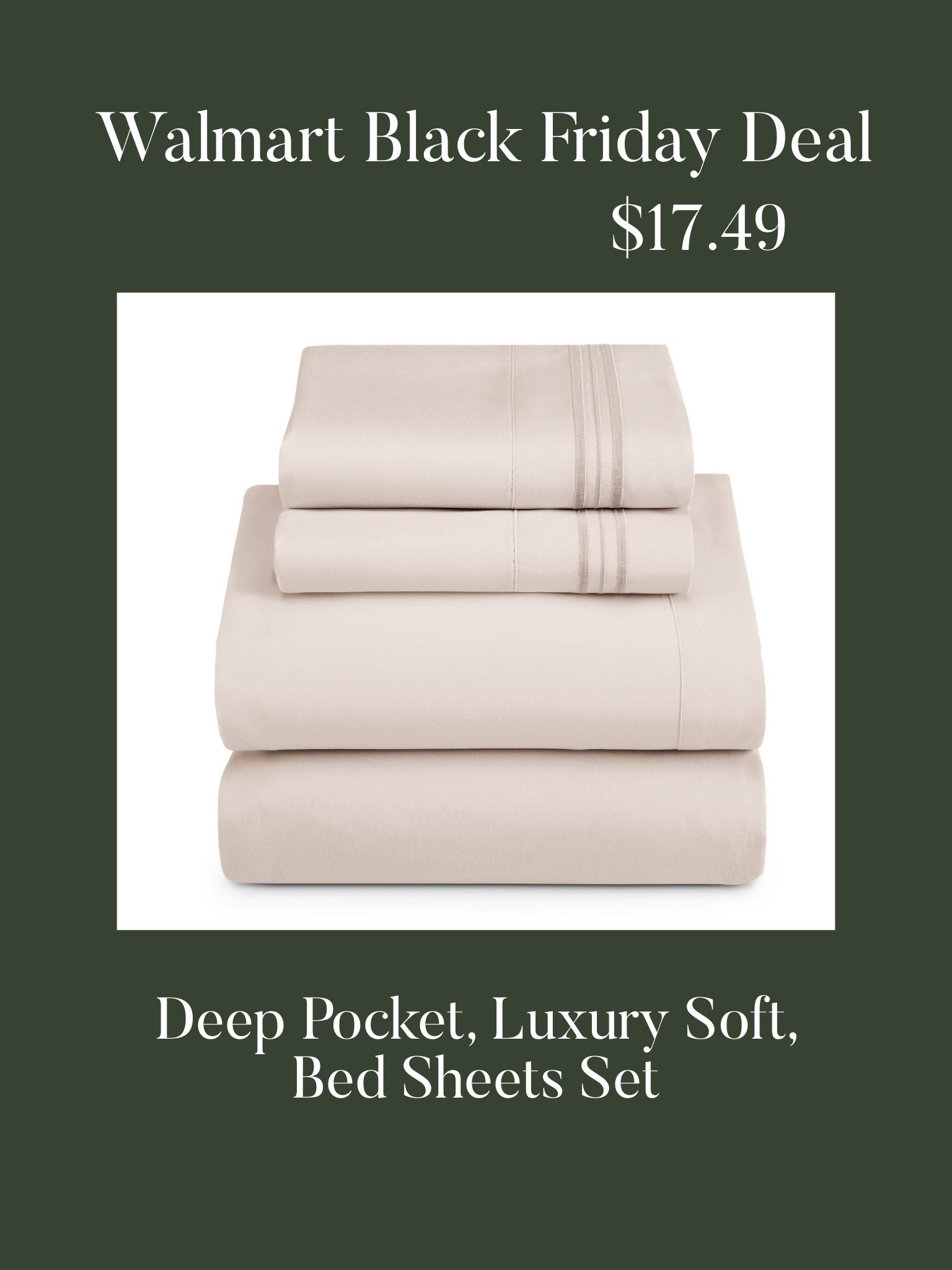 Deep Pocket, luxury soft, bed sheets! 
Black Friday Deal at Walmart. @walmart
#walmartpartner

#LTKHome #LTKCyberWeek