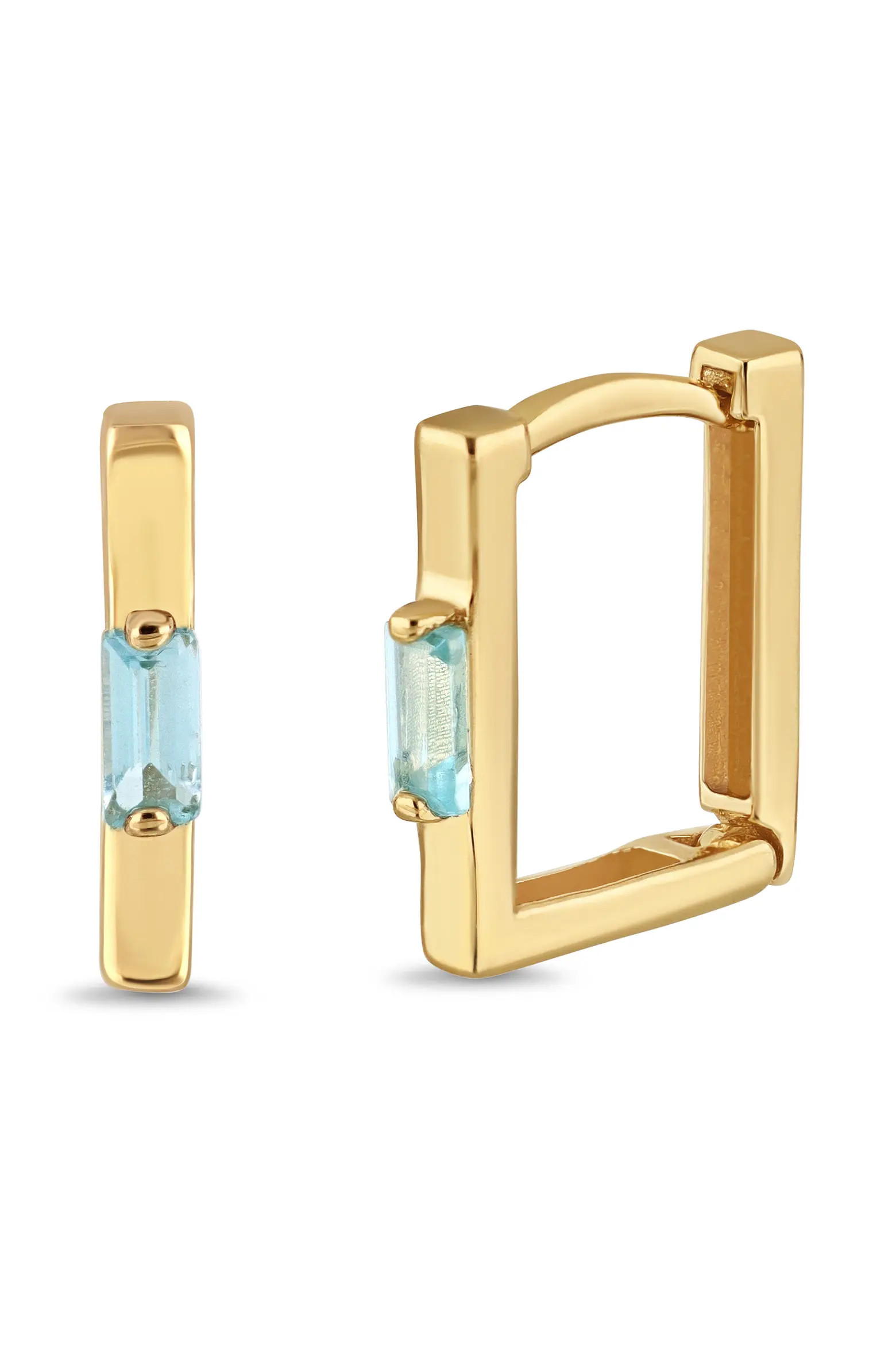 14K Gold Color Square Huggie Hoop Earrings (Online Trunk Show) (Women) | Nordstrom | Nordstrom